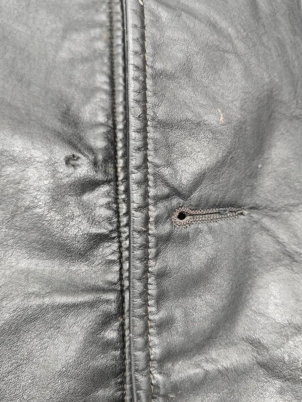 Vintage R Sherman Black Leather Jacket Mens 40 Single Breasted Streetwear Skate